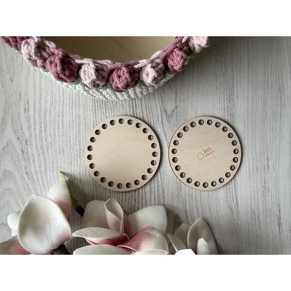 Kör alakú horgolható fa alap 10 cm