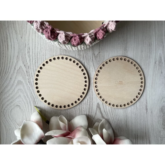 Kör alakú horgolható fa alap 15 cm