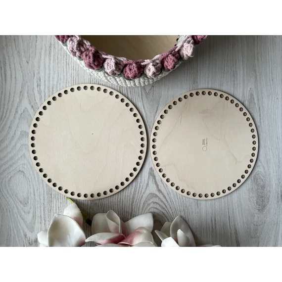 Kör alakú horgolható fa alap 20 cm