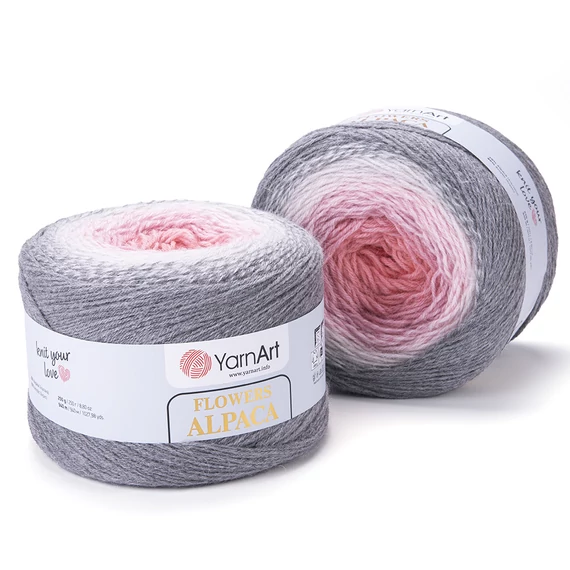 Flowers Alpaca 406 rózsaszín/ szürke 250 g
