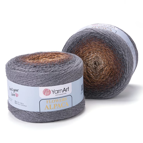 Flowers Alpaca 428 barna/szürke 250 g