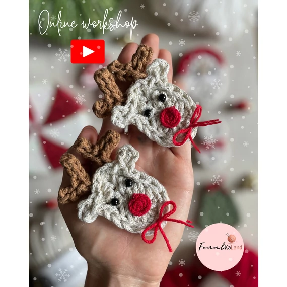 Karácsonyi szarvas horgolás online workshop