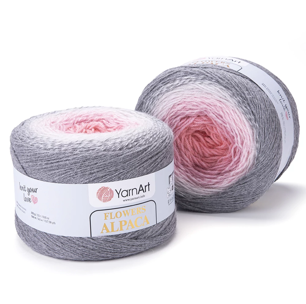 Flowers Alpaca 406 rózsaszín/ szürke 250 g