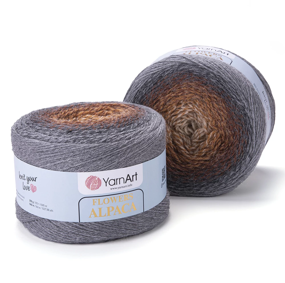 Flowers Alpaca 428 barna/szürke 250 g